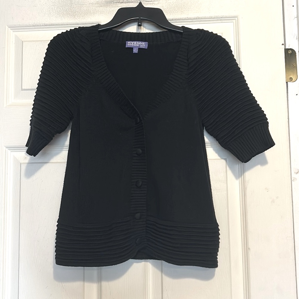 Vivienne Tam Black Cardigan Size Petite Small